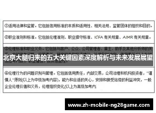 北京大腿归来的五大关键因素深度解析与未来发展展望