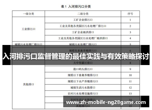 入河排污口监督管理的最佳实践与有效策略探讨