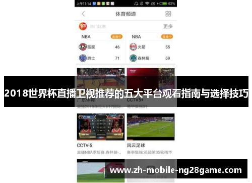 2018世界杯直播卫视推荐的五大平台观看指南与选择技巧