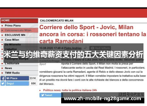 米兰与约维奇薪资支付的五大关键因素分析